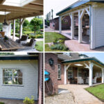 Veranda geschilderd en hardhouten vlonder